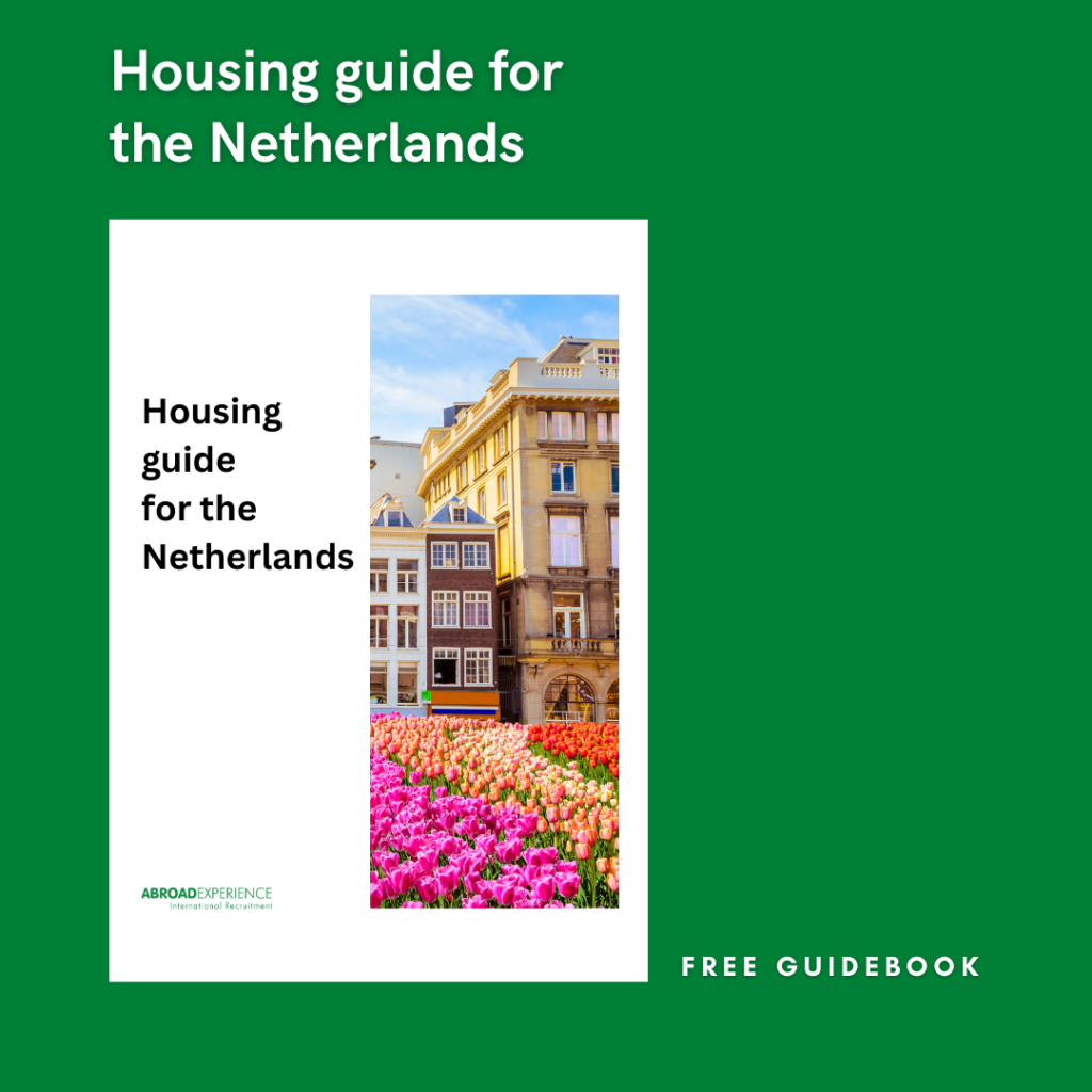 The image represents a guide dedicated to finding accommodations in the Netherlands.