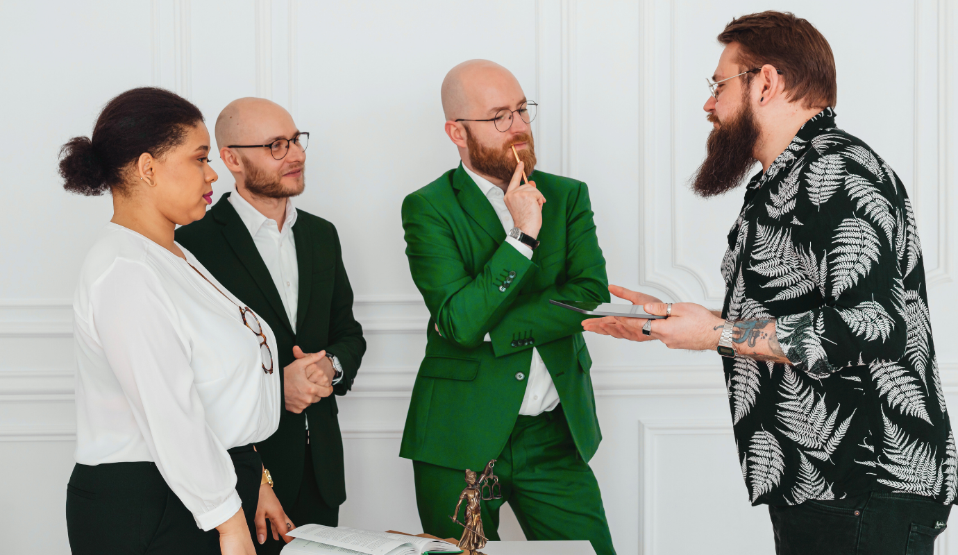 Recruitment Agency meeting with four workers.