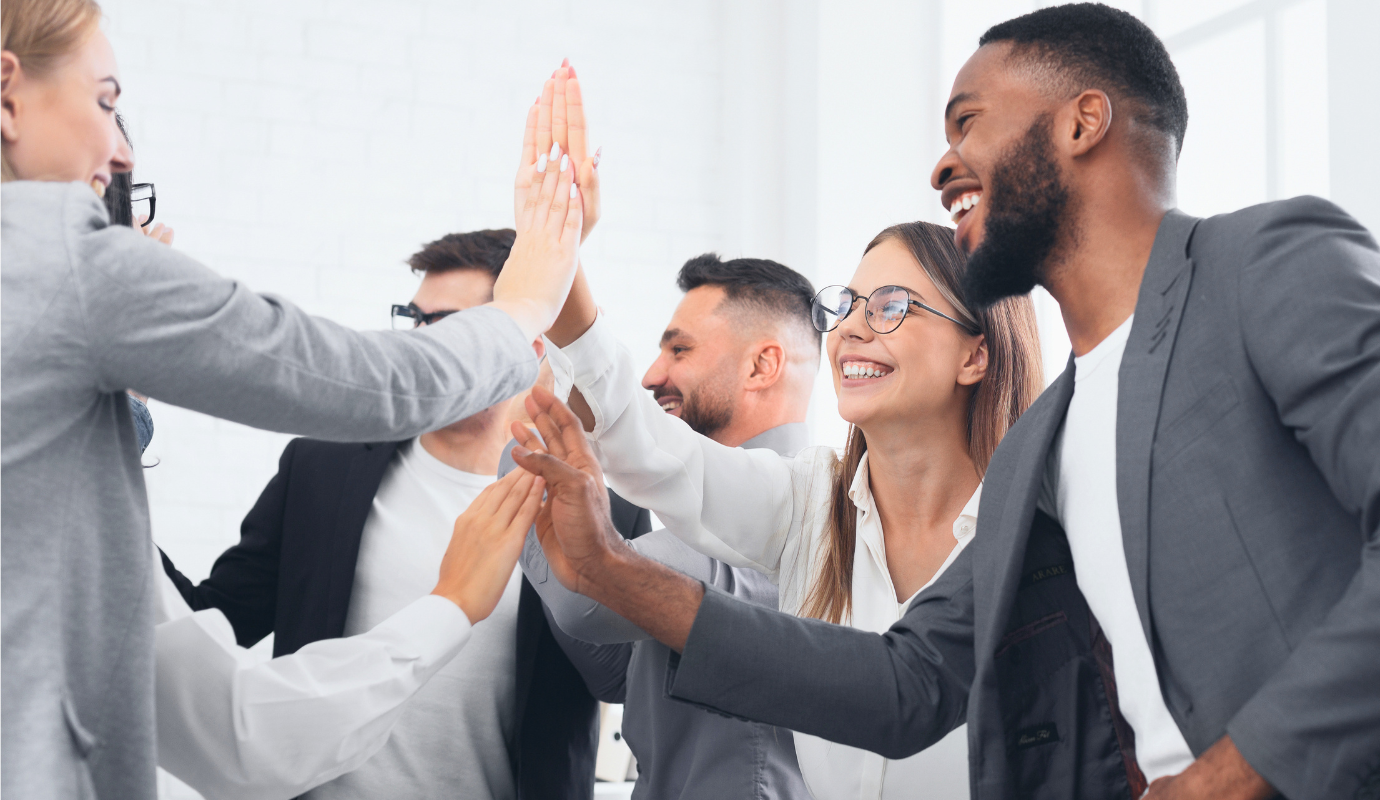 People celebrating their CV skills & achievements